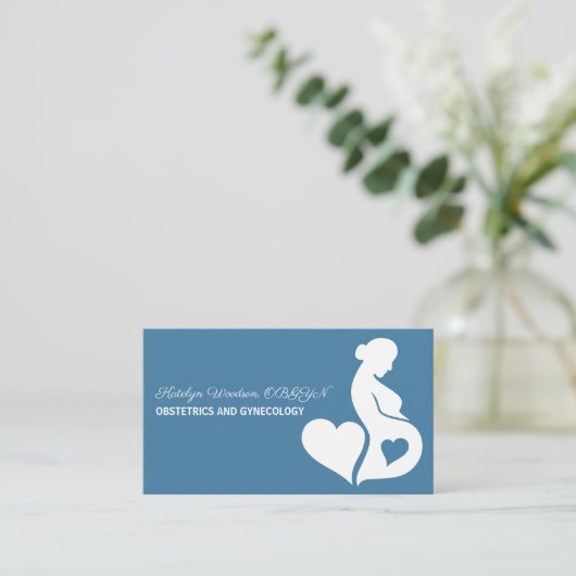 Obstetrie Gynaecologie Moederschapspaard Grafisch  Visitekaartje (Staand voorkant)