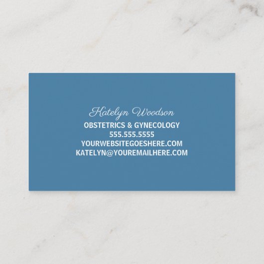 Obstetrie Gynaecologie Moederschapspaard Grafisch Visitekaartje (Achterkant)