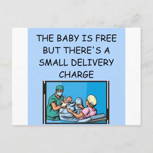 obstetrisch grap briefkaart (Voorkant)