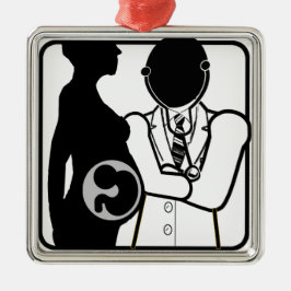 OBSTETRISCHE LOGO - VROUWENPERI EN POST NATAL DR. METALEN ORNAMENT