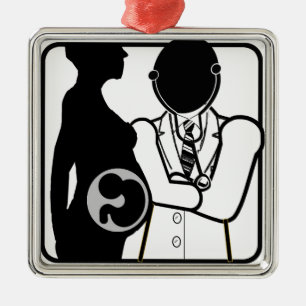 OBSTETRISCHE LOGO - VROUWENPERI EN POST NATAL DR. METALEN ORNAMENT