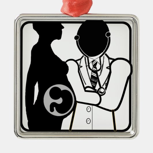 OBSTETRISCHE LOGO - VROUWENPERI EN POST NATAL DR. METALEN ORNAMENT (Voorkant)