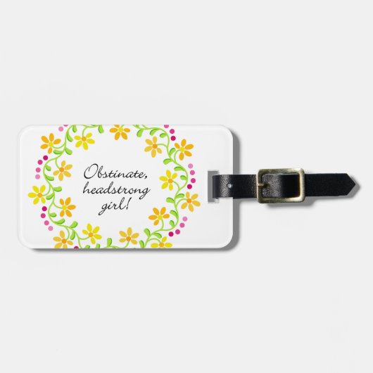 Obstinate headstrong girl Austen Pride & Prejudice Bagagelabel (Voorkant horizontaal)