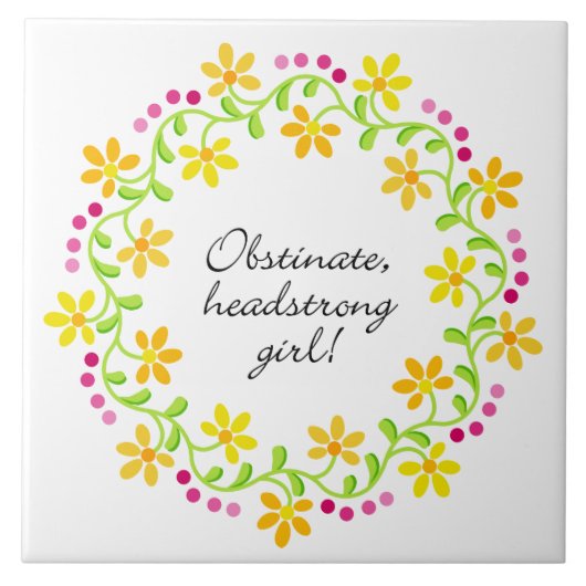 Obstinate headstrong girl Austen Pride & Prejudice Tegeltje (Voorkant)
