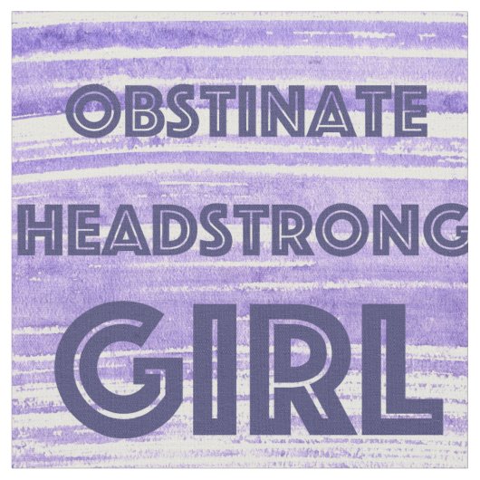 OBSTINATE HEADSTRONG MEISJE PAARSE STOF (Close Up)