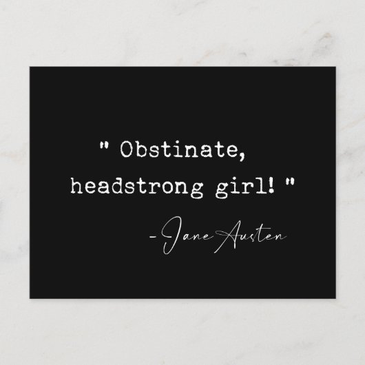Obstinate kopstermeisje Jane Austen Briefkaart (Voorkant)
