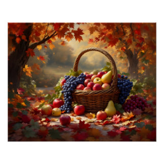 Obstkorb im Herbst Perfect Poster