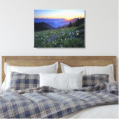 Obstruciton Point Zonsondergang, Olympic NP, WA, U Canvas Afdruk (Insitu (Slaapkamer))