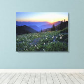Obstruciton Point Zonsondergang, Olympic NP, WA, U Canvas Afdruk (Insitu (Houten vloer))