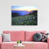 Obstruciton Point Zonsondergang, Olympic NP, WA, U Canvas Afdruk (Insitu (Woonkamer))