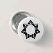 Obtuse Heptagram Button (zwart) (Voorkant /achterkant)