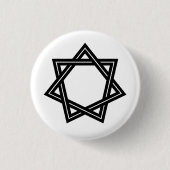 Obtuse Heptagram Button (zwart) (Voorkant)