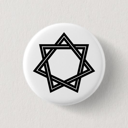 Obtuse Heptagram Button (zwart) (Voorkant)