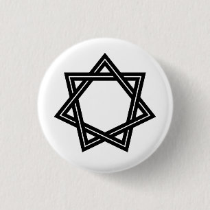 Obtuse Heptagram Button (zwart)