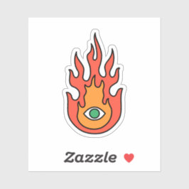 OBUHLISK Green Protection Evil Eye Fire Sticker
