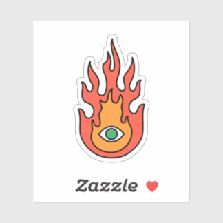 OBUHLISK Green Protection Evil Eye Fire Sticker