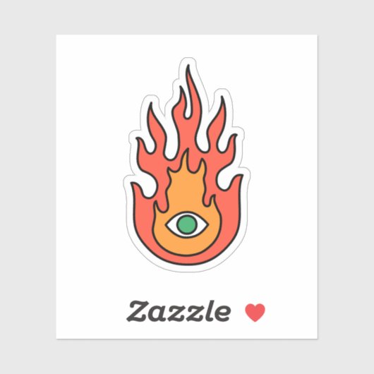 OBUHLISK Green Protection Evil Eye Fire Sticker (Vel)