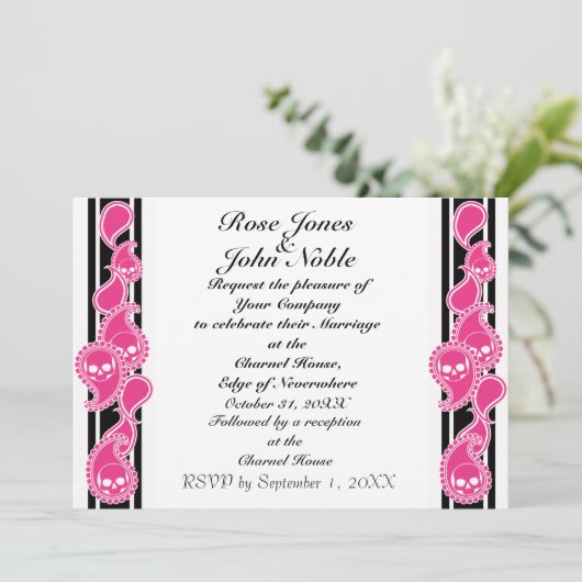 Obverse (Magenta) Wedding Uitnodiging (Staand voorkant)