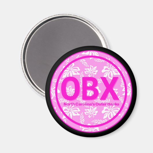 OBX Buitenbanken NC Roze Bloemmagneet Magneet (Voorkant / Achterkant)