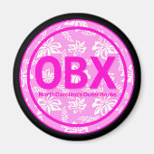 OBX Buitenbanken NC Roze Bloemmagneet Magneet (Voorkant)