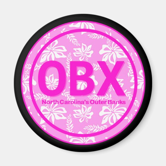 OBX Buitenbanken NC Roze Bloemmagneet Magneet (Voorkant)