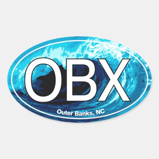 OBX Buitenbanken Wave Ovaal Ovale Sticker (Voorkant)