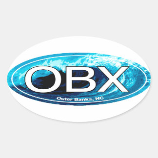 OBX Buitenbanken Wave Ovaal Ovale Sticker