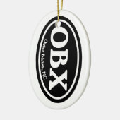 OBX Buitenbanken Zwarte ovaal Keramisch Ornament (Links)