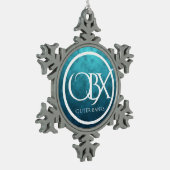 OBX Buitenste banken NC Beach on Blue Water Backgr Tin Sneeuwvlok Ornament (Links)