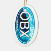 OBX Buitenste banken Wave Oval Keramisch Ornament (Links)