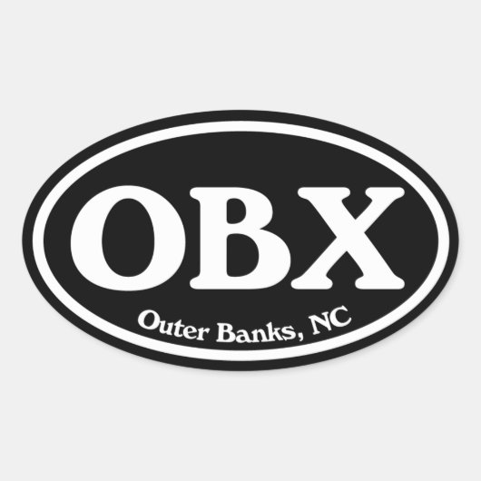 OBX buitenste banken zwart ovaal Ovale Sticker (Voorkant)