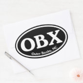 OBX buitenste banken zwart ovaal Ovale Sticker (Envelop)