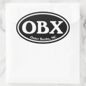 OBX buitenste banken zwart ovaal Ovale Sticker (Tas)