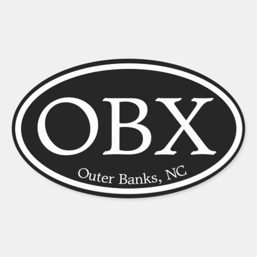 OBX buitenste banken zwart ovaal Ovale Sticker (Voorkant)