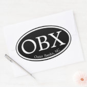 OBX buitenste banken zwart ovaal Ovale Sticker (Envelop)