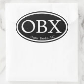 OBX buitenste banken zwart ovaal Ovale Sticker (Tas)