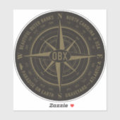 OBX Compass Buiten banken  Gold Black Sticker (Vel)
