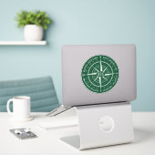 OBX Compass Buiten banken  wit donkergroen Sticker (Laptop op bureau)