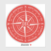 OBX Compass Buiten banken wit rood Sticker (Vel)