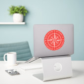 OBX Compass Buiten banken wit rood Sticker (Laptop op bureau)