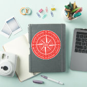 OBX Compass Buiten banken wit rood Sticker (iPad Cover)