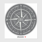 OBX Compass Buiten banken Wit Wit Weg Sticker (Vel)