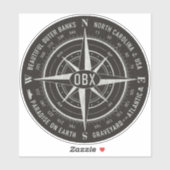 OBX Compass Buitenste Banks  Shell White Black Sticker (Vel)