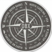 OBX Compass Buitenste Banks  Shell White Black Sticker (Voorkant)