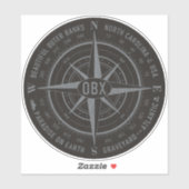 OBX Compass Buitenste Banks  Silver Black Sticker (Vel)