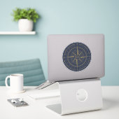 OBX Compass Outer Banks  Gold Navy Blue Sticker (Laptop op bureau)