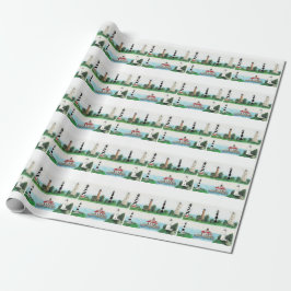 OBX LIGHTHOUSES WRAPPING PAPER CADEAUPAPIER