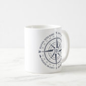OBX Nautical Compass Buitenste Banken Navy Blue  Koffiemok (Voorkant rechts)