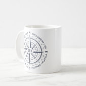 OBX Nautical Compass Buitenste Banken Navy Blue  Koffiemok (Voorkant links)