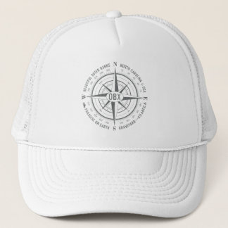 OBX Nautical Compass Buitenste Banks Pewter  Trucker Pet